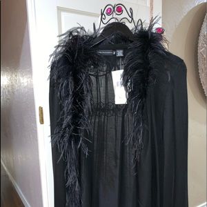 NWT. Dana Buchman Boa collar jacket.Black,Timeless